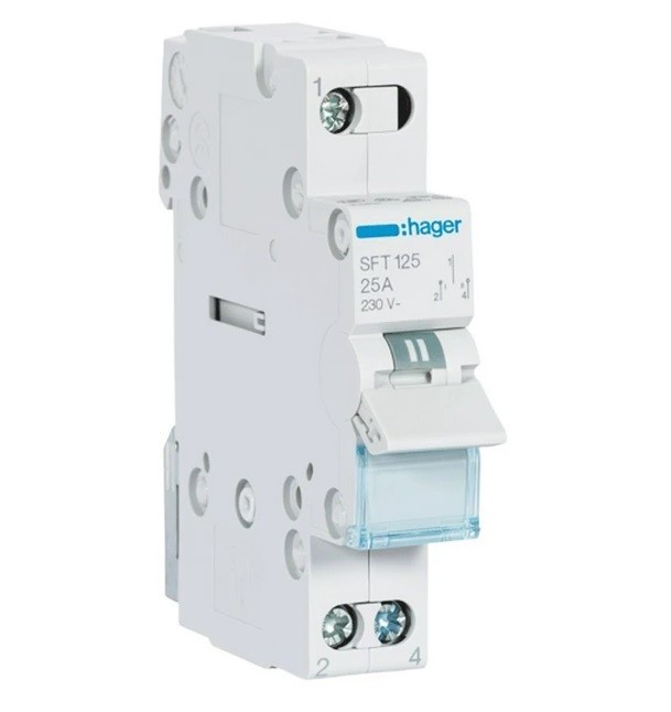 SFT125 مفتاح تبديل hager 1*25A  ـ 1مودول  1-0-2 ## 
