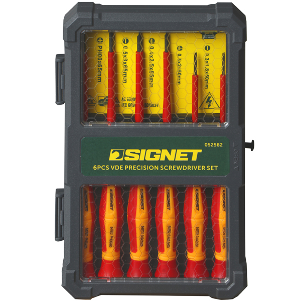 52582 طقم مفكات معزولة سيجنت عدد 6 VDE SIGNET ## 