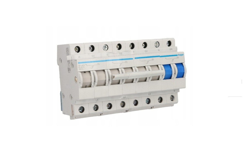 SF463 مفتاح تبديل hager 4*63A  ـ 8 مودول  1-0-2  