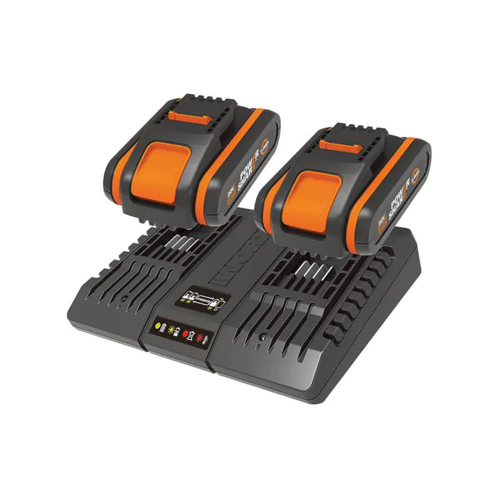 WA3610 شاحن بطاريات مزدوج مع بطاريتين WORX 20V 2Ah ## 