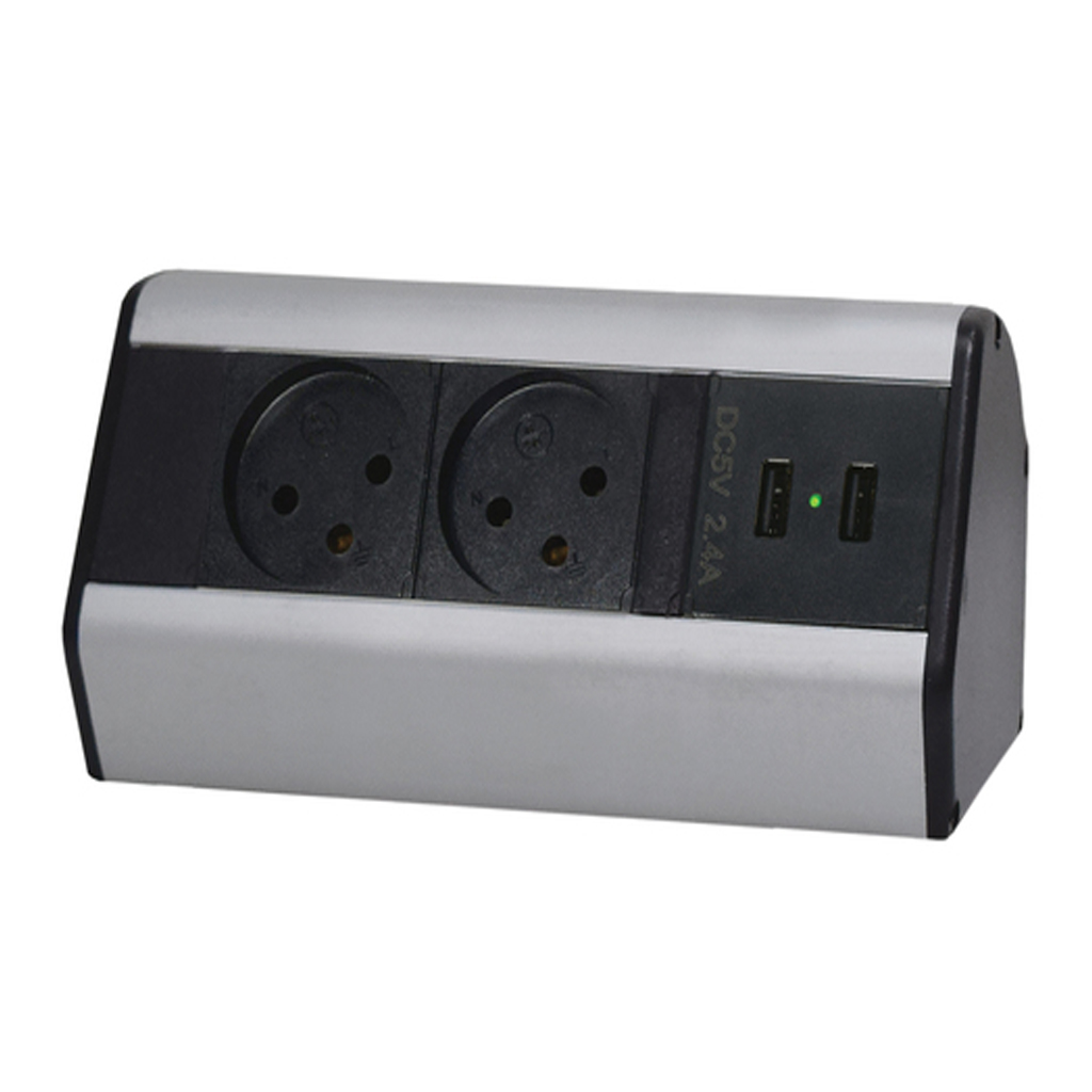 EV-32C علبة مكتب 2 ابريز و شاحن USB ابيض eufficio Exterio Vital ## 