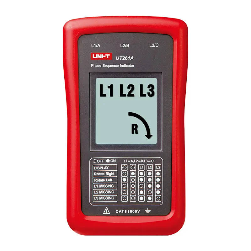 UT261A جهاز قياس تسلسل ودوران محرك UNI-T 40V-690V#