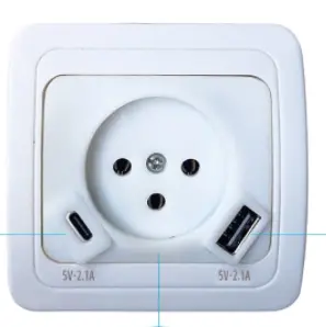 OM-SOCKET-C-USB-WH ابريز /55  مع USB +Cاوميجا ##