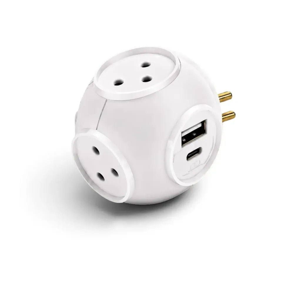 SW-FB04UC موزع/ 4 كروي TYPEC + USB ابيض SEMICOM ##