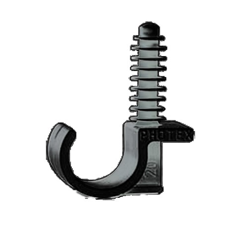 9801HDB   مربط مررون 20 ملم مفرد بلاستك اسود ## 