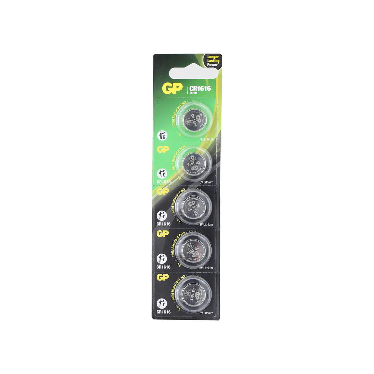GPPBL1616001بطارية زر/بلستر GP CR1616  C5  42mA ## 