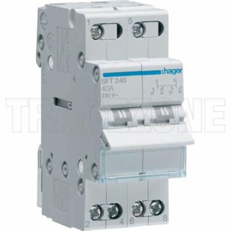 [4.240240 ] SFT240 مفتاح تبديل hager 2*40A ـ 2 مودول  1-0-2 ## 