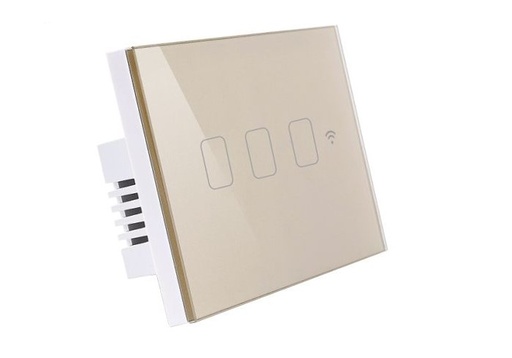 [42019626] WF3-SWTC-3G-GD مفتاح /3 ذكي ذهبي لعلبة /3 اوميجا## 