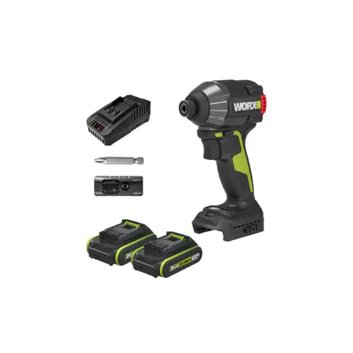 [00178729 ] wu291.1 مفريجاه امباكت مع بطاريتين WORX 20V 20Ah ## 