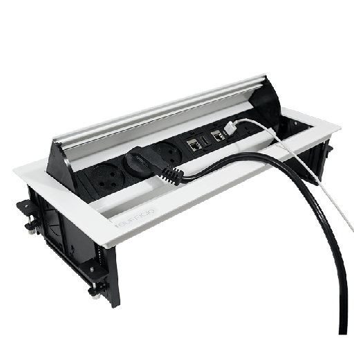 [00584799] IM-63C علبة مكتب 3 اباريز و حامل كستون /4 و شاحن USB ابيض eufficio Innera Molle ## 