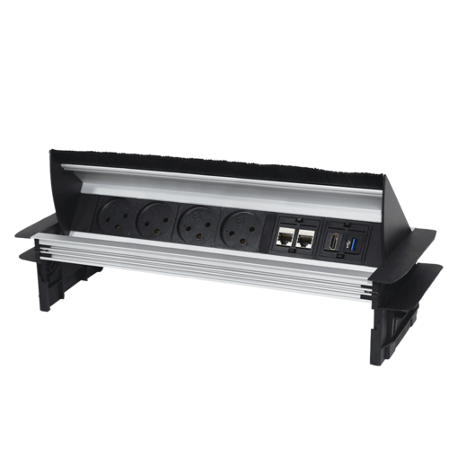 [00897875] IC-64 علبة مكتب 4 اباريز و حامل كستون /4 اسود eufficio Innera Classic ## 