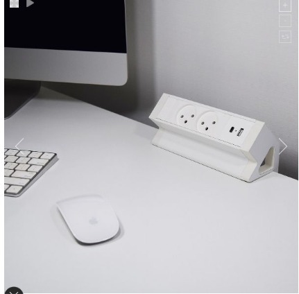 [03259967] ET-32C علبة مكتب 2 ابريز و شاحن USB A+C ابيض eufficio Exterio Telaio ## 