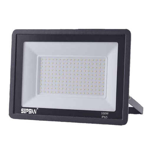 [00433100 ] 433100 كشاف لد رفيع جسم اسود SEPSAN 3000K 100W ##  