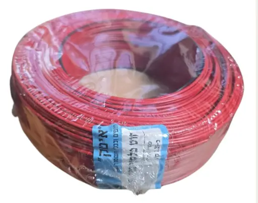 [003.7511] سلك سماعات احمر/اسود تيكن ايتك2*0.75 ملم((100)) ##