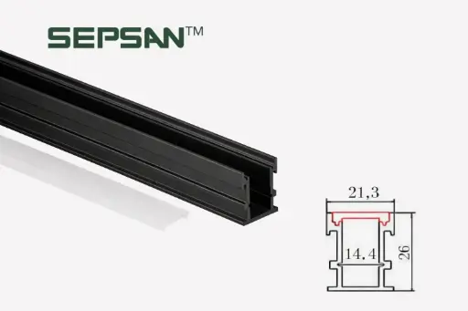 [03625211] 3626211 بروفيل المنيوم ارضي اسود 26*21 SEPSAN ##