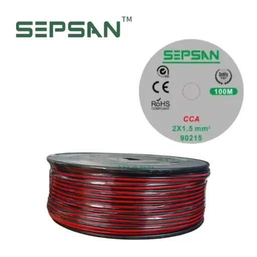 [00090215] 90215 سلك سماعات احمر+اسود 2*1.5 ملم SEPSAN ##