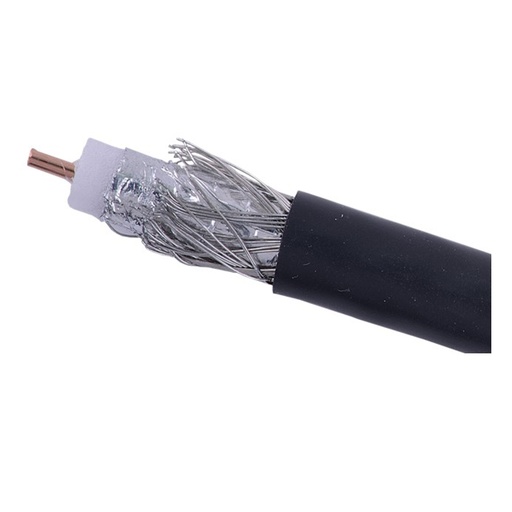 [00907001] 907001  كابل ستلايت اسود RG6 305 M تلران 750005 ## 